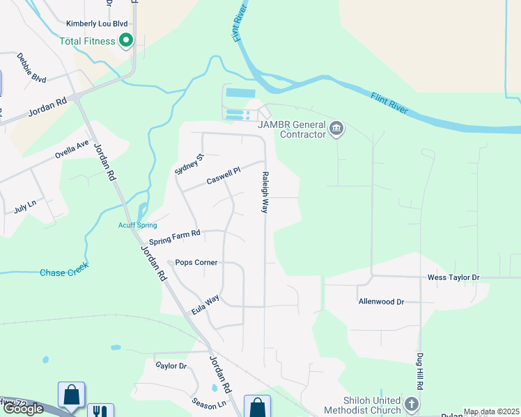 map of restaurants, bars, coffee shops, grocery stores, and more near 154 Raleigh Way in Huntsville