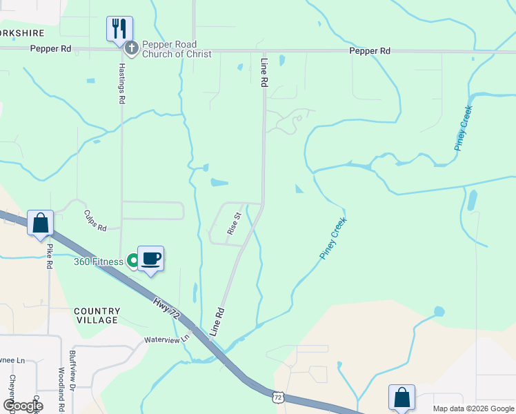 map of restaurants, bars, coffee shops, grocery stores, and more near 15431 Line Road in Athens