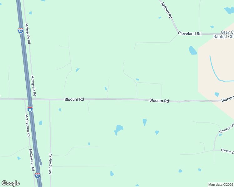 map of restaurants, bars, coffee shops, grocery stores, and more near 1990 Slocum Road in Hernando