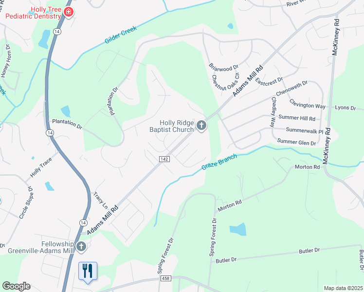 map of restaurants, bars, coffee shops, grocery stores, and more near 3 Bartles Court in Simpsonville