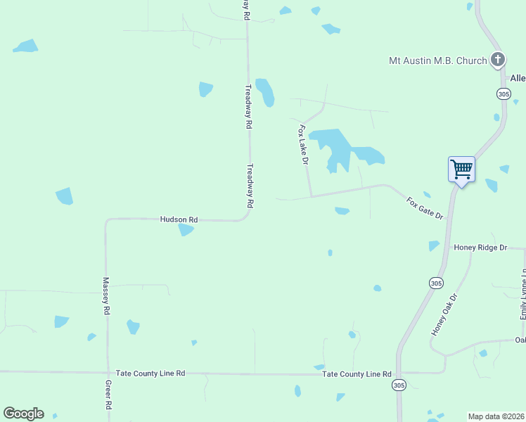 map of restaurants, bars, coffee shops, grocery stores, and more near 5450 Treadway Road in Hernando