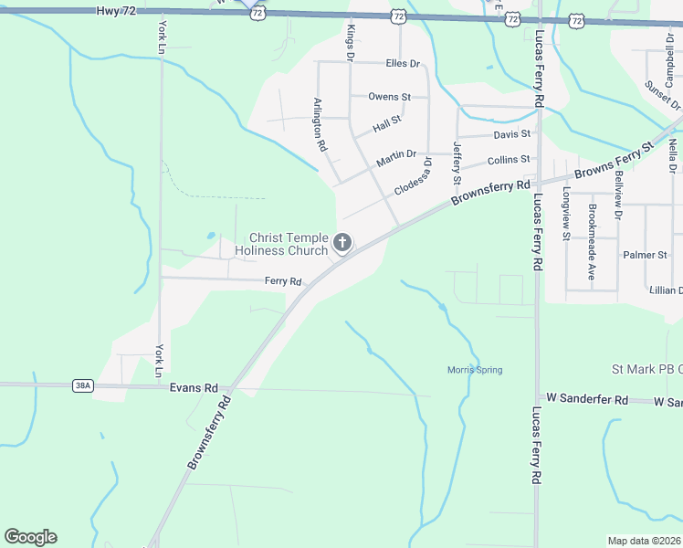 map of restaurants, bars, coffee shops, grocery stores, and more near 17650 Brownsferry Road in Athens