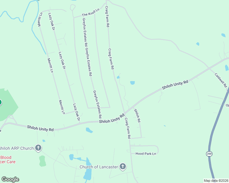 map of restaurants, bars, coffee shops, grocery stores, and more near 2567 Craig Farm Road in Lancaster