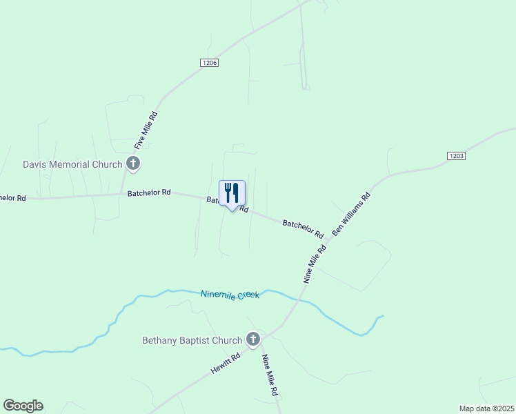map of restaurants, bars, coffee shops, grocery stores, and more near 165 Batchelor Road in Richlands