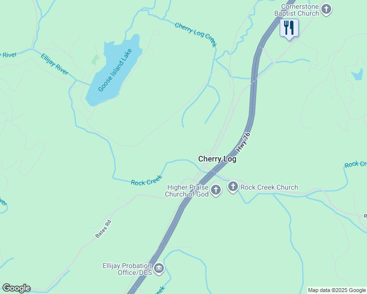 map of restaurants, bars, coffee shops, grocery stores, and more near 15 Cherry Log Avenue in Cherry Log