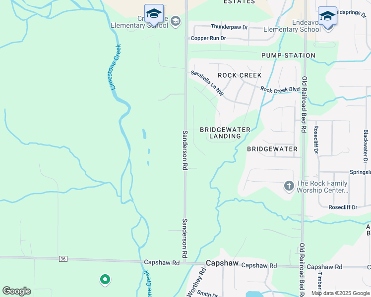 map of restaurants, bars, coffee shops, grocery stores, and more near 15559 Sanderson Road in Harvest