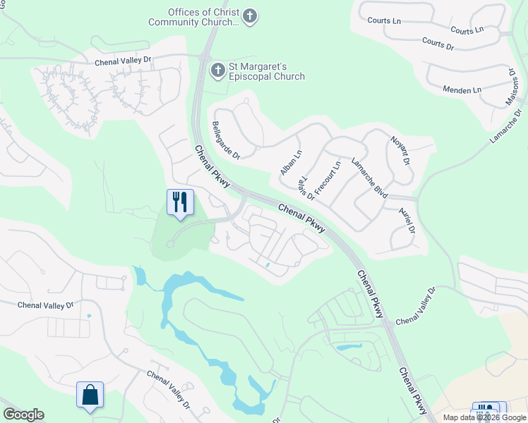 map of restaurants, bars, coffee shops, grocery stores, and more near 6 Alban Lane in Little Rock