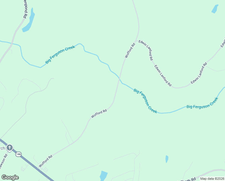 map of restaurants, bars, coffee shops, grocery stores, and more near 500 Wofford Road in Woodruff