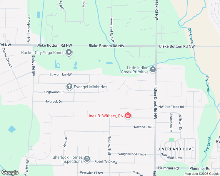 map of restaurants, bars, coffee shops, grocery stores, and more near 111 Kretzer Court in Huntsville