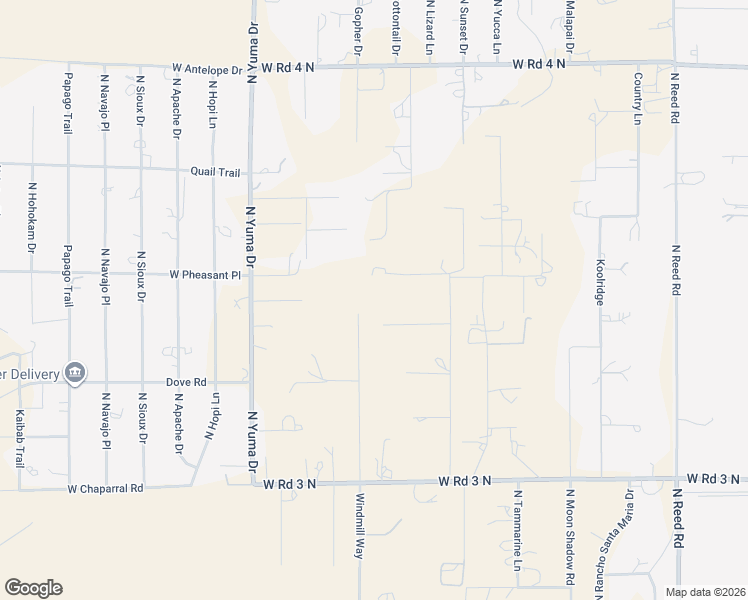map of restaurants, bars, coffee shops, grocery stores, and more near 2517-2799 W Pheasant Pl in Chino Valley