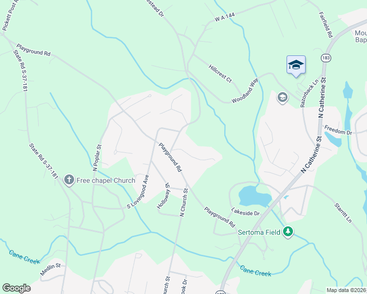 map of restaurants, bars, coffee shops, grocery stores, and more near 106 Earlestead Drive in Walhalla