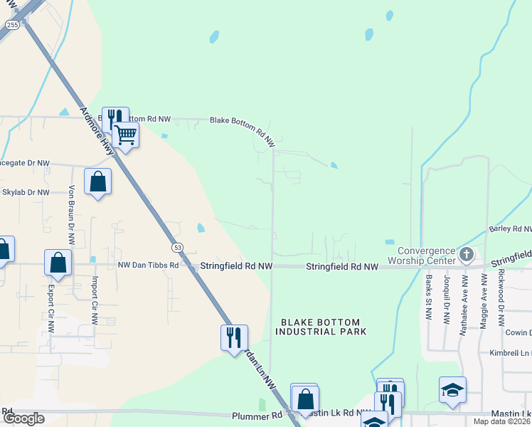 map of restaurants, bars, coffee shops, grocery stores, and more near 330 Blake Bottom Road Northwest in Huntsville