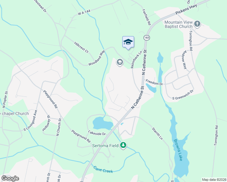 map of restaurants, bars, coffee shops, grocery stores, and more near 417 Den Ridge Drive in Walhalla