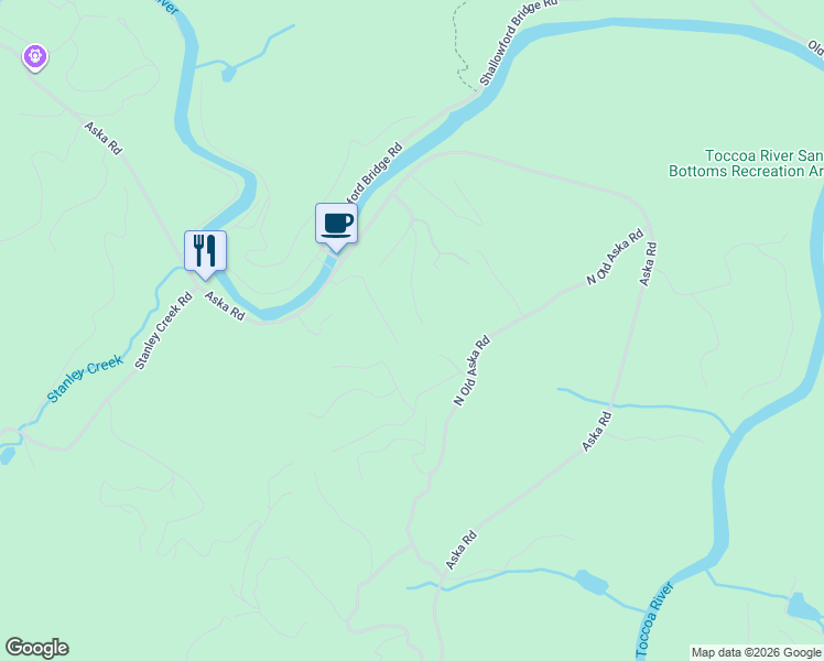 map of restaurants, bars, coffee shops, grocery stores, and more near 245 Swiss Lane in Blue Ridge