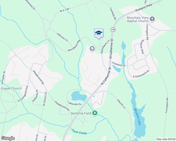 map of restaurants, bars, coffee shops, grocery stores, and more near 417 Den Ridge Drive in Walhalla