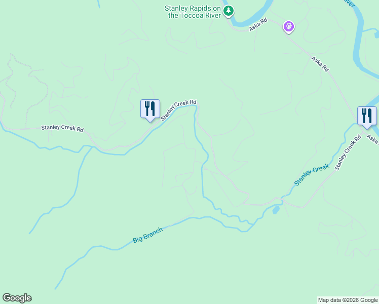 map of restaurants, bars, coffee shops, grocery stores, and more near 87 Cozy Valley Lane in Cherry Log