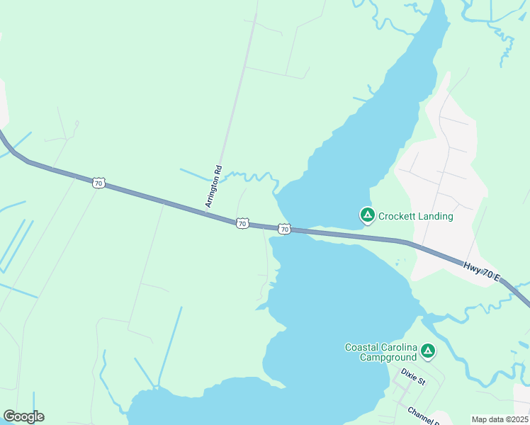 map of restaurants, bars, coffee shops, grocery stores, and more near 909 Highway 70 Bettie in Beaufort