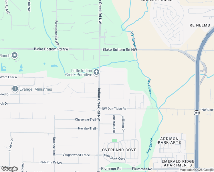 map of restaurants, bars, coffee shops, grocery stores, and more near 265 Latigo Loop in Huntsville