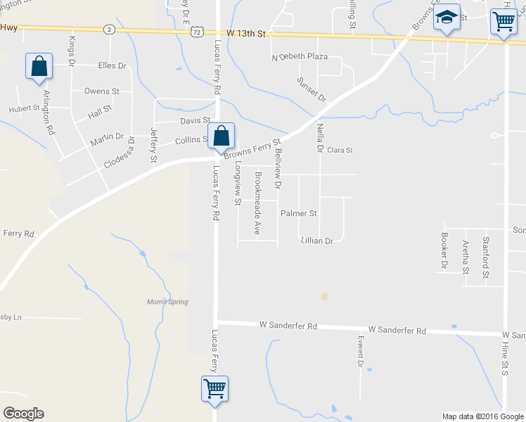 map of restaurants, bars, coffee shops, grocery stores, and more near 1711 Brookmeade Avenue in Athens