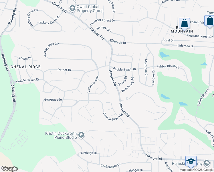 map of restaurants, bars, coffee shops, grocery stores, and more near 14 Valley Forge Drive in Little Rock