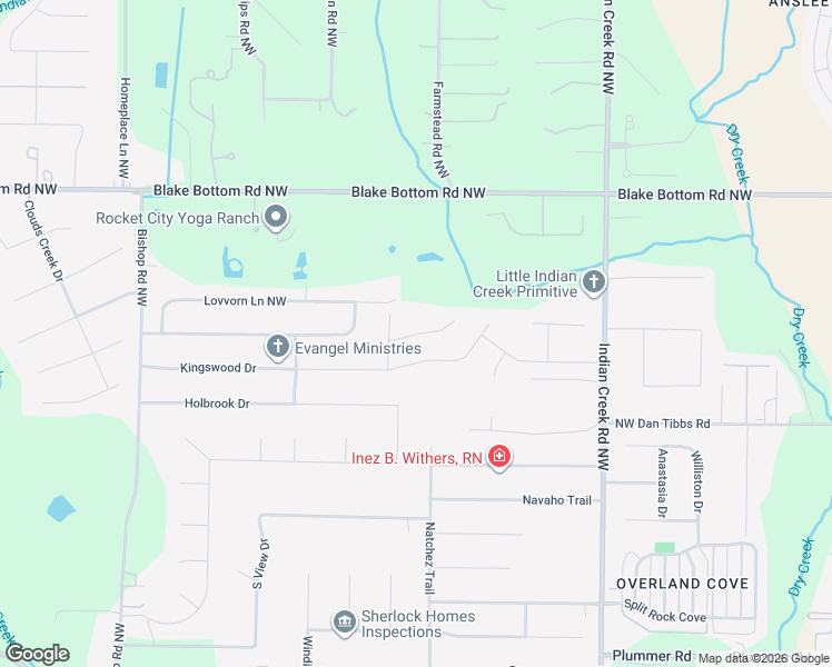 map of restaurants, bars, coffee shops, grocery stores, and more near 111 Kretzer Court in Huntsville