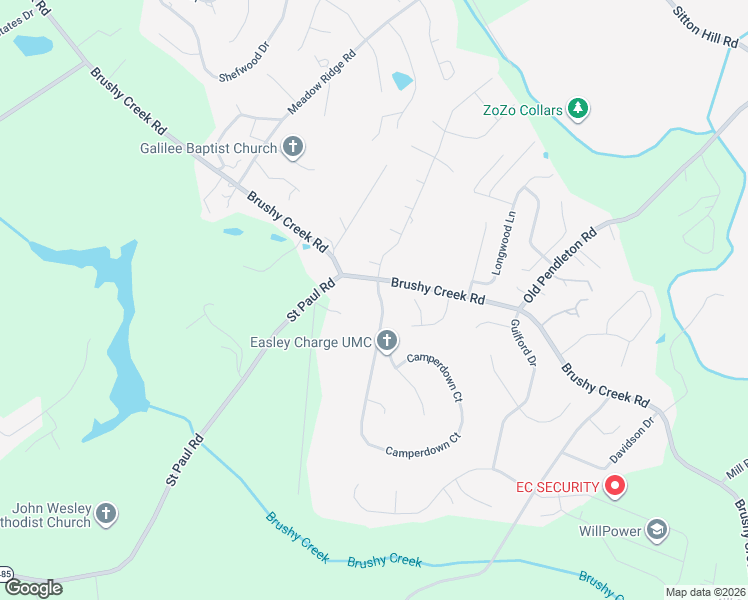 map of restaurants, bars, coffee shops, grocery stores, and more near 100 Camperdown Court in Easley