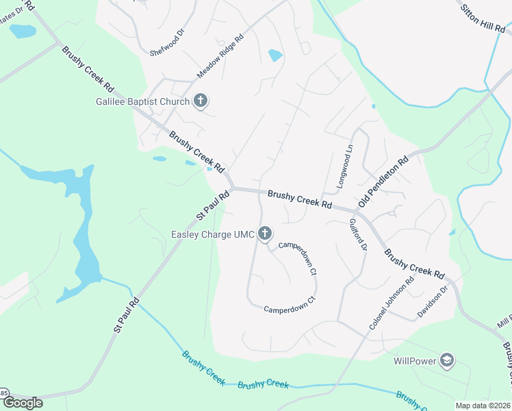map of restaurants, bars, coffee shops, grocery stores, and more near 100 Camperdown Court in Easley