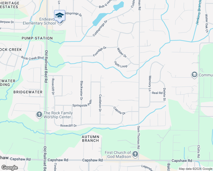 map of restaurants, bars, coffee shops, grocery stores, and more near 105 Gadwall Court in Harvest