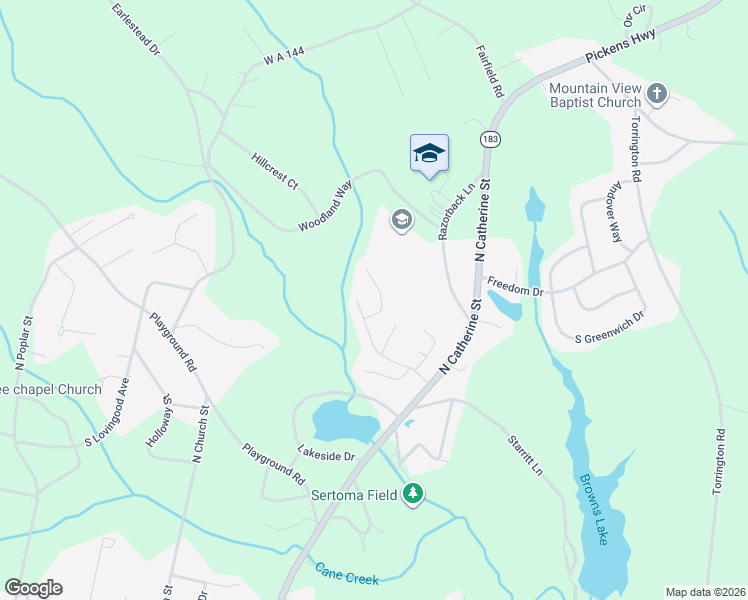 map of restaurants, bars, coffee shops, grocery stores, and more near 417 Den Ridge Drive in Walhalla