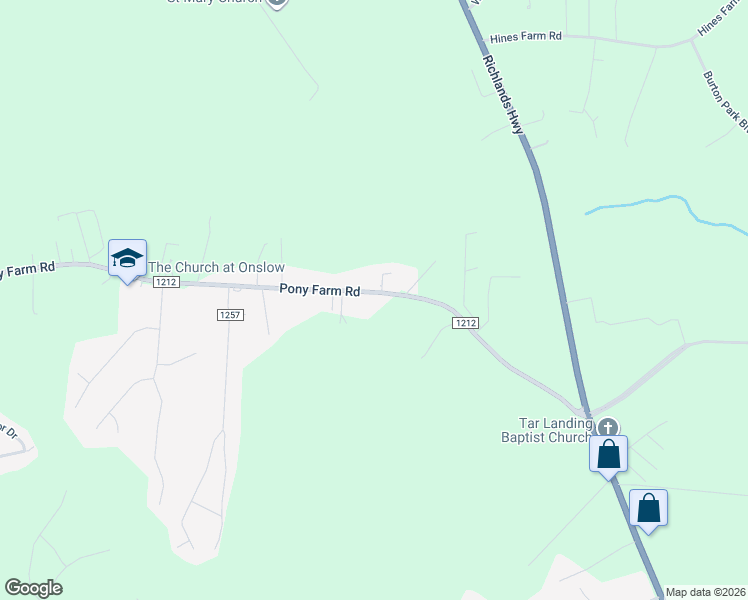 map of restaurants, bars, coffee shops, grocery stores, and more near 1229 Pony Farm Road in Jacksonville