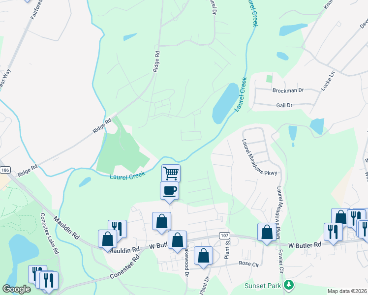 map of restaurants, bars, coffee shops, grocery stores, and more near 1516 Loblolly in Greenville
