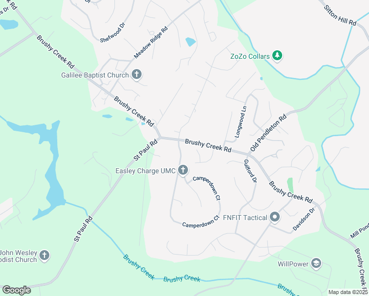 map of restaurants, bars, coffee shops, grocery stores, and more near 103 Camperdown Court in Easley