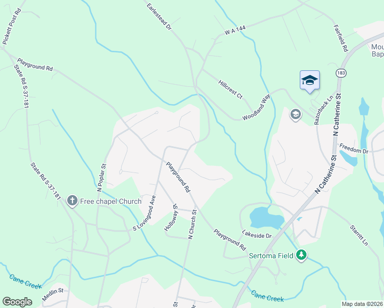 map of restaurants, bars, coffee shops, grocery stores, and more near 106 Earlestead Drive in Walhalla