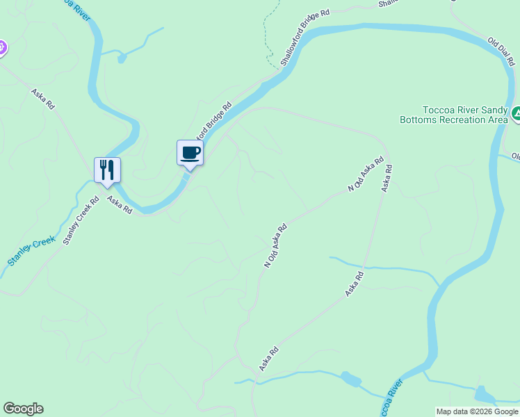 map of restaurants, bars, coffee shops, grocery stores, and more near 482 North Old Aska Road in Blue Ridge