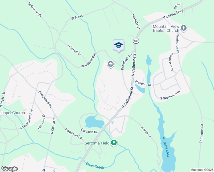 map of restaurants, bars, coffee shops, grocery stores, and more near 417 Den Ridge Drive in Walhalla