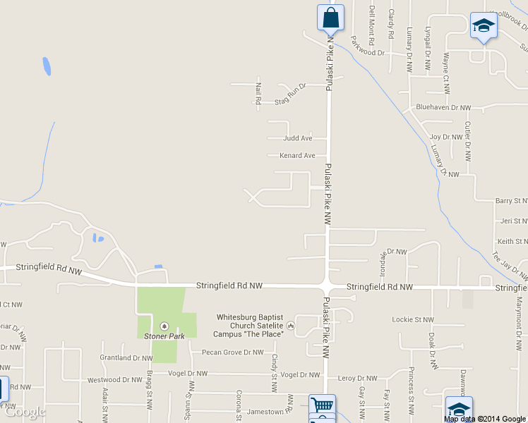 map of restaurants, bars, coffee shops, grocery stores, and more near 3723 Valleydale Rd NW in Huntsville