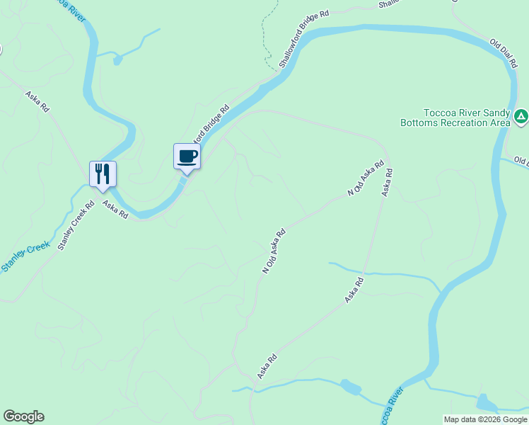 map of restaurants, bars, coffee shops, grocery stores, and more near 482 North Old Aska Road in Blue Ridge