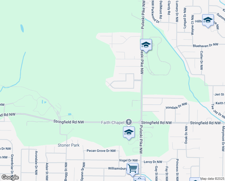 map of restaurants, bars, coffee shops, grocery stores, and more near 3723 Valleydale Road Northwest in Huntsville