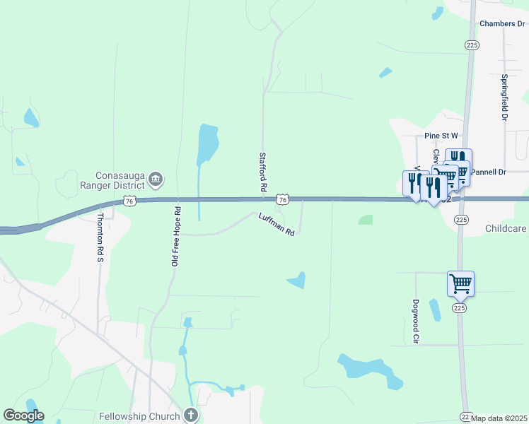 map of restaurants, bars, coffee shops, grocery stores, and more near 197 Luffman Road in Chatsworth