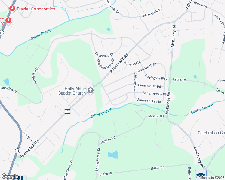 map of restaurants, bars, coffee shops, grocery stores, and more near 119 Summer Hill Road in Simpsonville