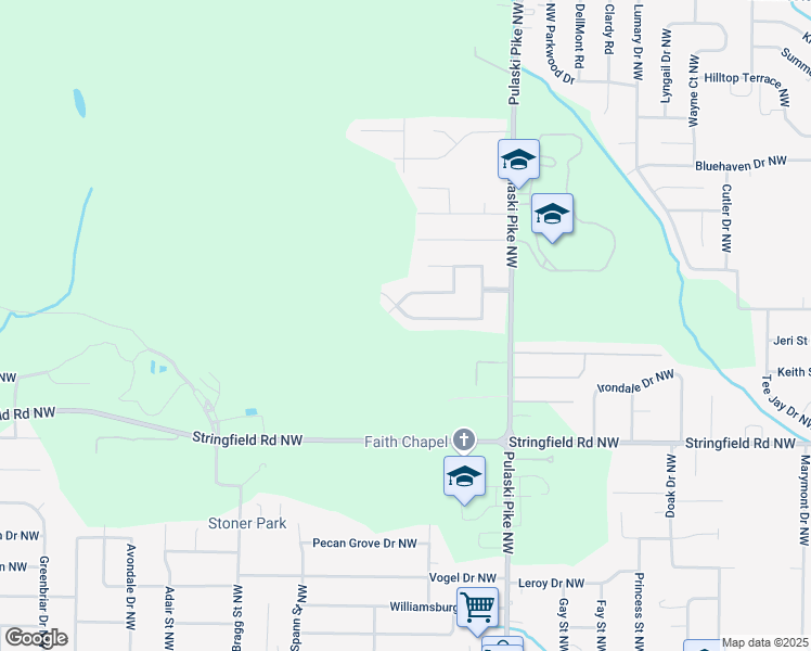 map of restaurants, bars, coffee shops, grocery stores, and more near 3723 Valleydale Road Northwest in Huntsville