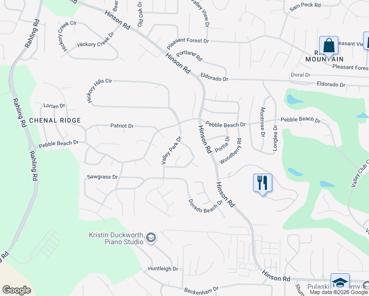 map of restaurants, bars, coffee shops, grocery stores, and more near 10 Liberty Bell Court in Little Rock