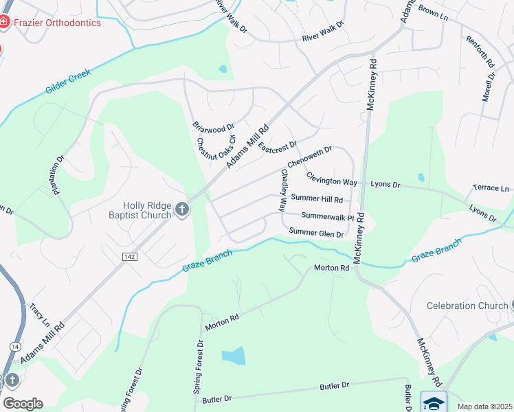 map of restaurants, bars, coffee shops, grocery stores, and more near 111 Summer Hill Road in Simpsonville