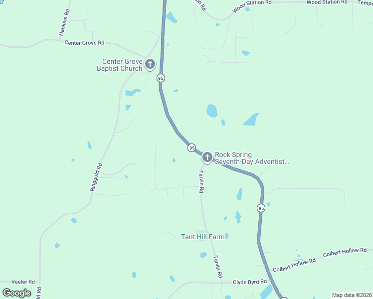 map of restaurants, bars, coffee shops, grocery stores, and more near 3490 Georgia 95 in Rock Spring