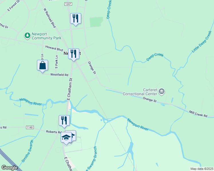 map of restaurants, bars, coffee shops, grocery stores, and more near 1038 Orange Street in Newport