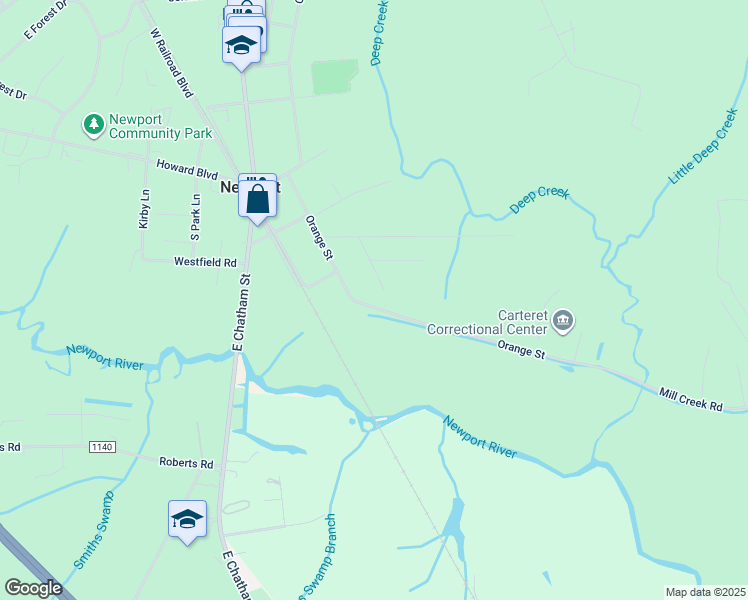 map of restaurants, bars, coffee shops, grocery stores, and more near 1038 Orange Street in Newport