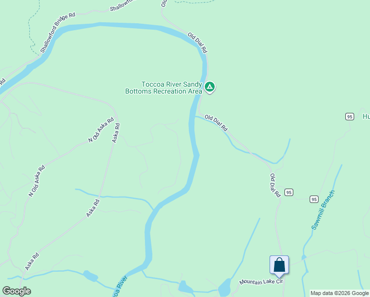 map of restaurants, bars, coffee shops, grocery stores, and more near 646 River Ridge Road in Blue Ridge