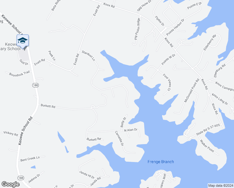 map of restaurants, bars, coffee shops, grocery stores, and more near 503 Shooting Star Way in Seneca