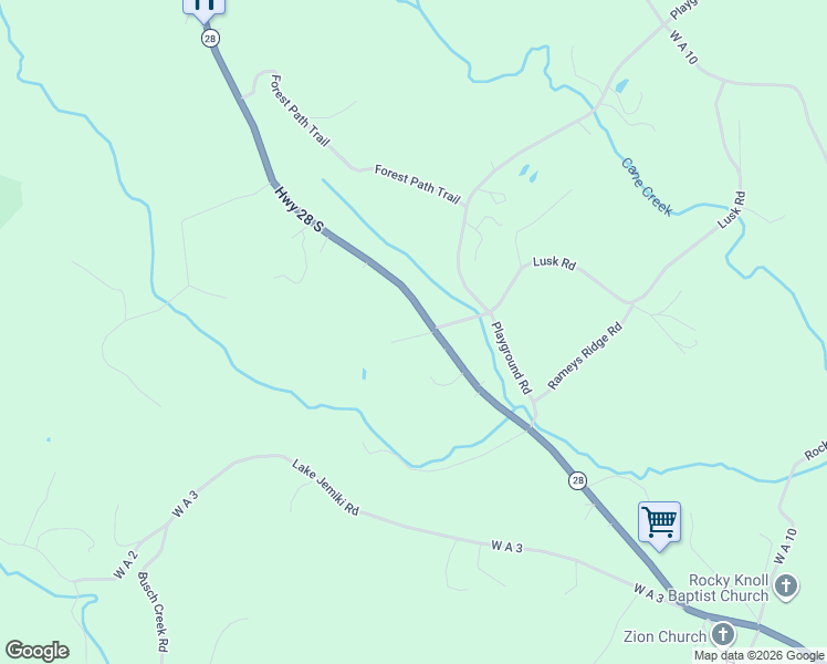 map of restaurants, bars, coffee shops, grocery stores, and more near 100 Strong Street in Walhalla