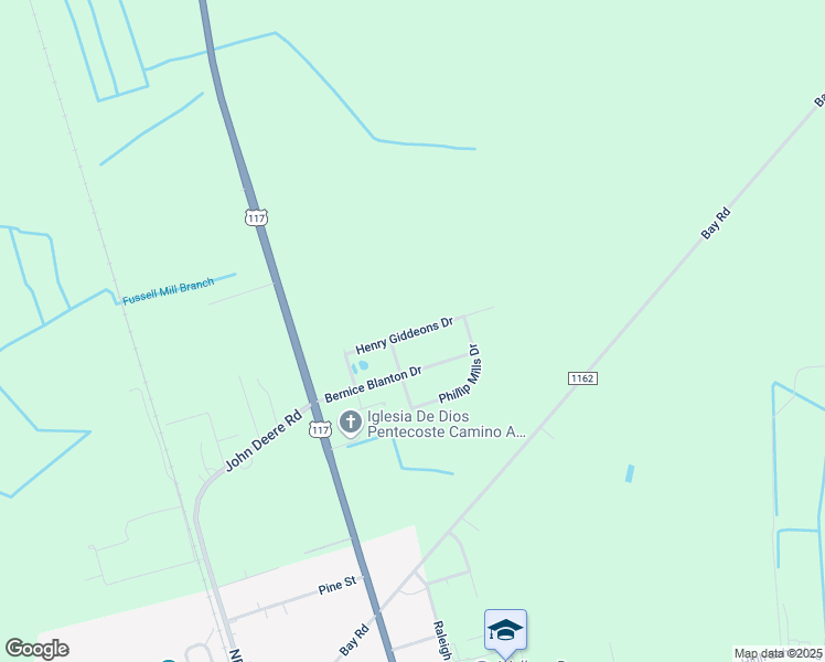 map of restaurants, bars, coffee shops, grocery stores, and more near 143 Henry Giddeons Drive in Teachey